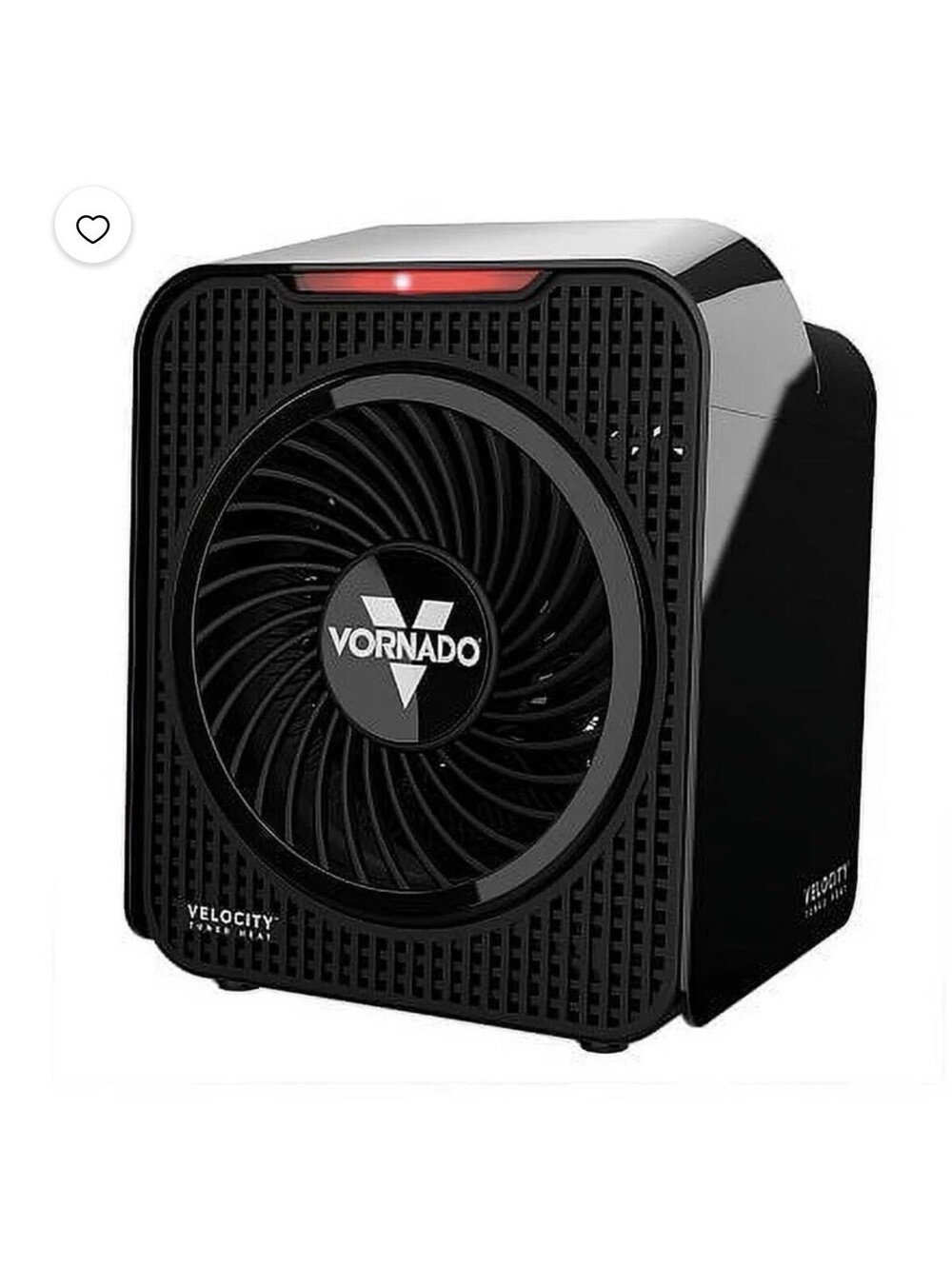 Vornado Velocity 1 Personal Space Heater 750W Black 2 Heat Settings Fan Only